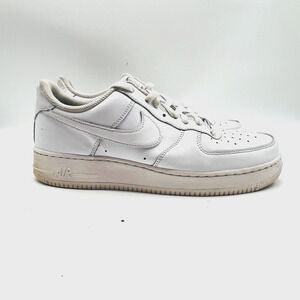 Nike Air Force 1 Mens 10 White Leather Low Shoes '07 CW2288 111 Sneakers Trainer